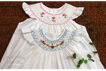 BÁN SỈ ÁO ĐẦM BÉ GÁI THÊU TAY