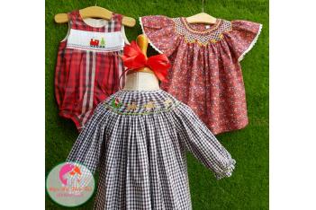 Đầm Smock thêu tay