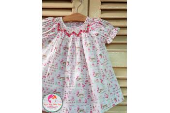 Đầm Smock thêu tay