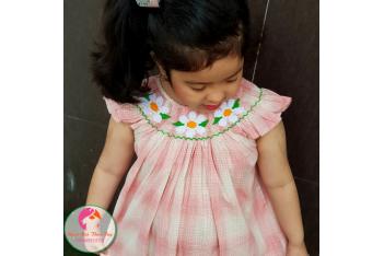 Đầm Smock thêu tay