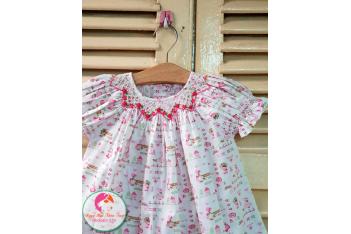 Đầm Smock thêu tay