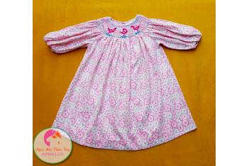 Đầm Smock thêu tay