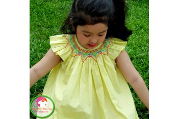 Đầm Smock thêu tay