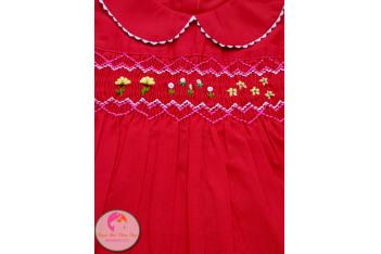 Đầm Smock thêu tay