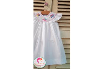 Đầm Smock thêu tay