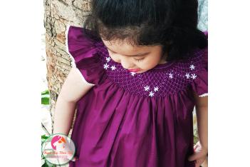 Đầm Smock thêu tay