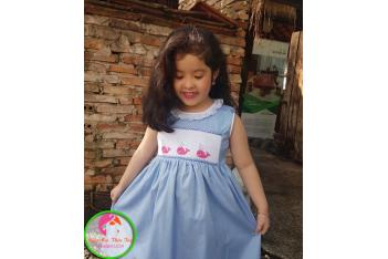 Đầm Smock thêu tay