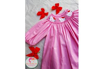 Đầm Smock thêu tay