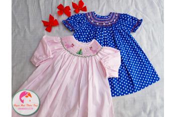 Đầm Smock thêu tay