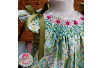 Đầm Smock thêu tay