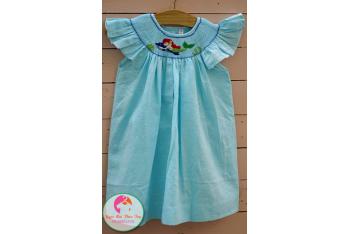 Đầm Smock thêu tay
