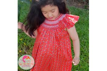 Đầm Smock thêu tay