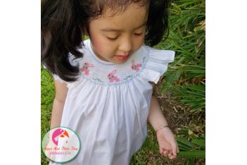 Đầm Smock thêu tay